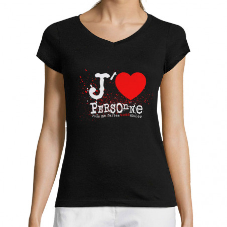 T-shirt femme col V "J'aime...