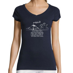 T-shirt femme col V bleu marine Star Bars (Le Duc,Jeux Vidéo / Geek,Alcool,Star Wars)