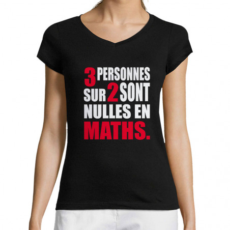 T-shirt femme col V "3...
