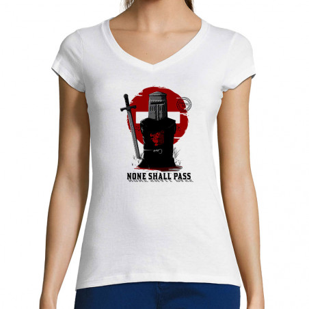 T-shirt femme col V "None...