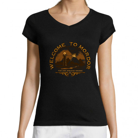 T-shirt femme col V...