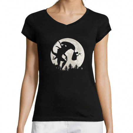 T-shirt femme col V "ET's...