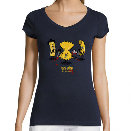 T-shirt femme col V...