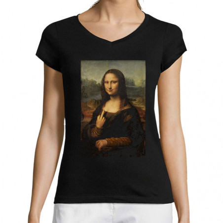 T-shirt femme col V "La...