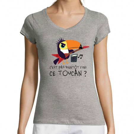 T-shirt femme col V "Fini...