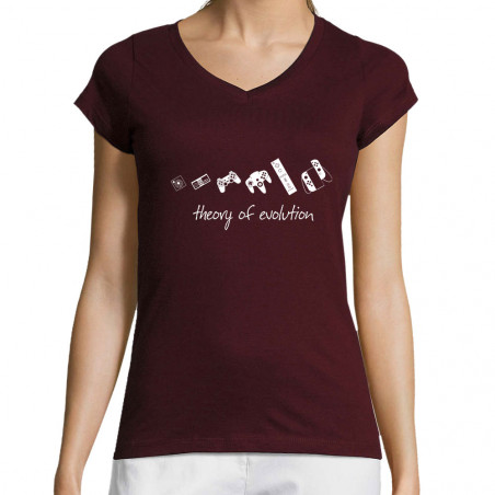 T-shirt femme col V "Theory...