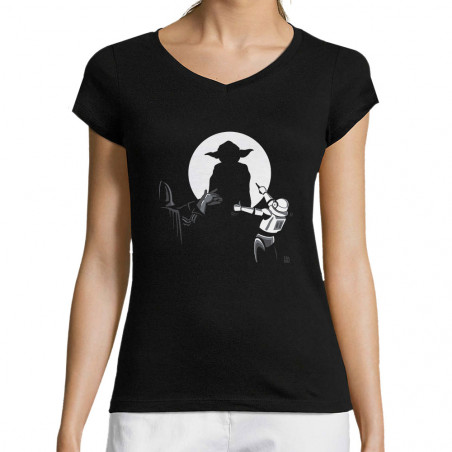 T-shirt femme col V "Dark...