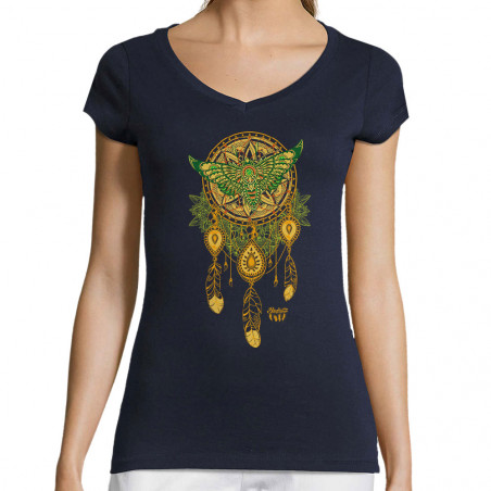 T-shirt femme col V "Weird...