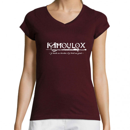 T-shirt femme col V "Kamoulox"