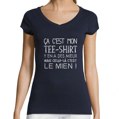 T-shirt femme col V "Ca...