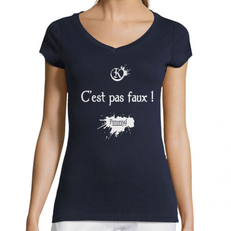 T-shirt femme col V "C'est...