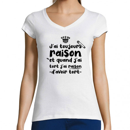 T-shirt femme col V...