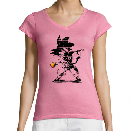 T-shirt femme col V "Dragon...