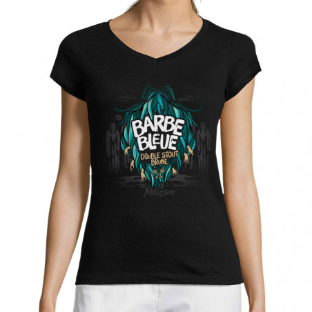 T-shirt femme col V "Barbe...