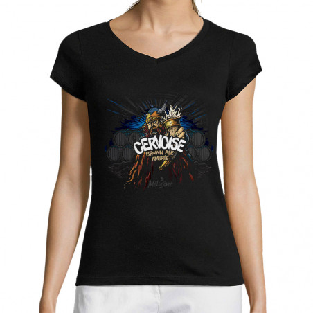 T-shirt femme col V "Cervoise"