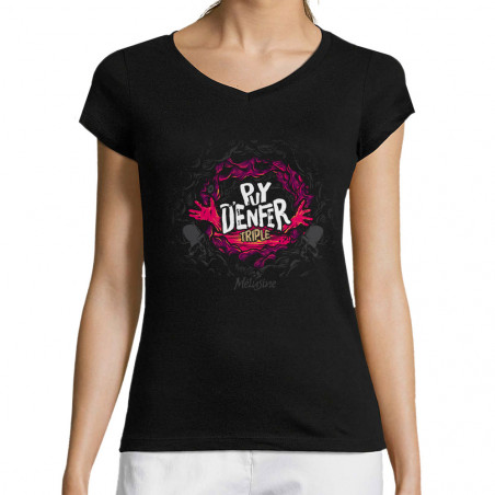 T-shirt femme col V "Puy...