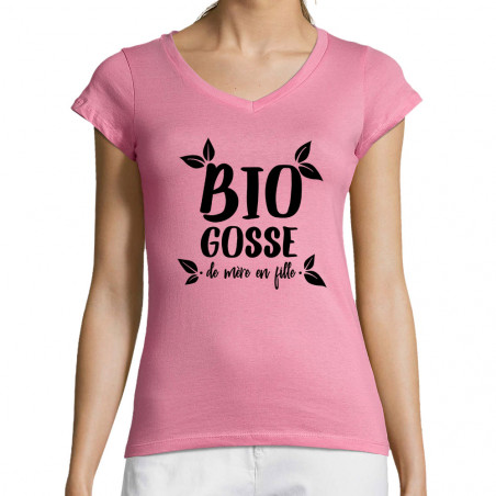 T-shirt femme col V "Bio...