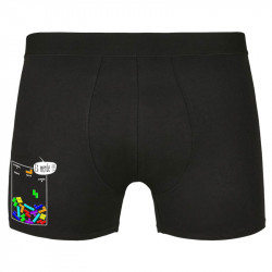 Caleçon boxer homme noir Tetris Et Merde (Franck,Humour,Jeux Vidéo / Geek)