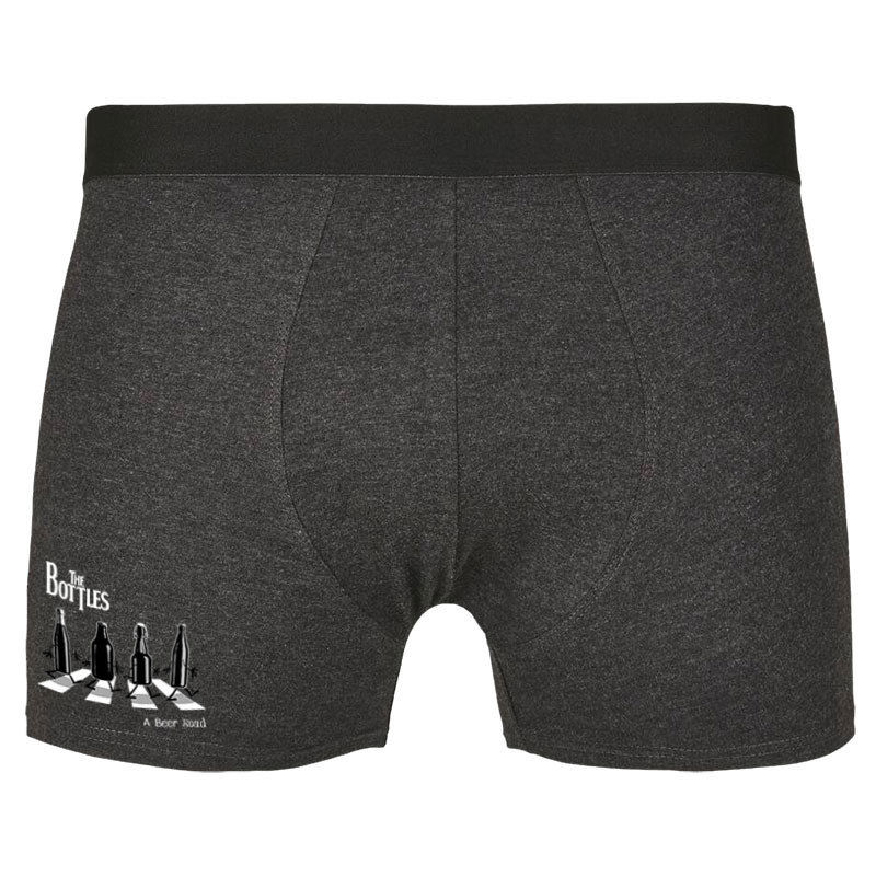 Caleçon boxer homme gris anthracite The Bottles (Gondrax,Humour,Alcool,Amazon)