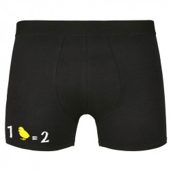 Caleçon boxer homme noir 1 poussin égal 2 (Franck,Animaux,Humour,Des chiffres et des lettres,Devoirs de vacances)