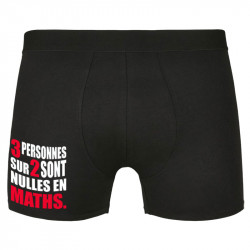 Caleçon boxer homme noir 3 personnes sur 2 (Franck,Humour,Slogans Débiles,Des chiffres et des lettres,Devoirs de vacances)