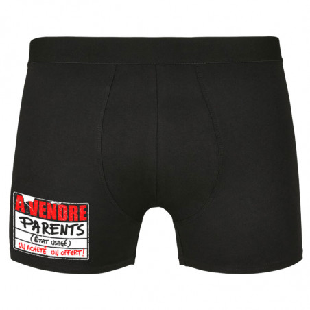 Caleçon boxer homme noir A vendre parents (Gondrax,Humour)