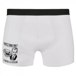 Caleçon boxer homme blanc Votez pour moi Vaseline (Gondrax,Slogans engagés,Elections)