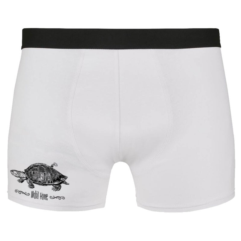 Caleçon boxer homme blanc Mobil Home (Gondrax,Animaux,Humour,Les Bébêtes)