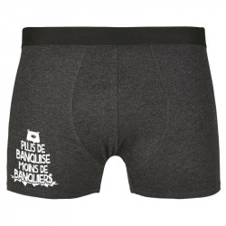 Caleçon boxer homme gris anthracite Plus de banquise (Gondrax,Slogans engagés,Ecologie)
