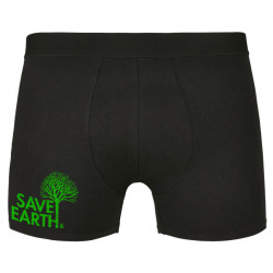 Caleçon boxer homme noir Save Earth (Ecologie)