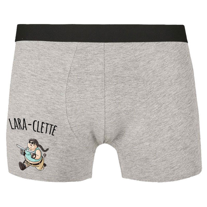 Caleçon boxer homme gris chiné Lara-Clette (A²,Films/Séries,Humour)