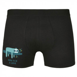 Caleçon boxer homme noir Born to be a Larve (Alex Kidd,Animaux,Humour,Paresse)