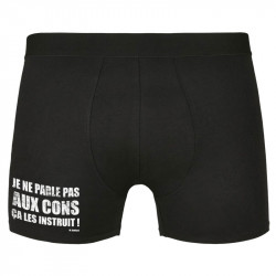 Caleçon boxer homme noir Je ne parle pas aux cons (Gondrax,Films/Séries,Slogans Débiles)