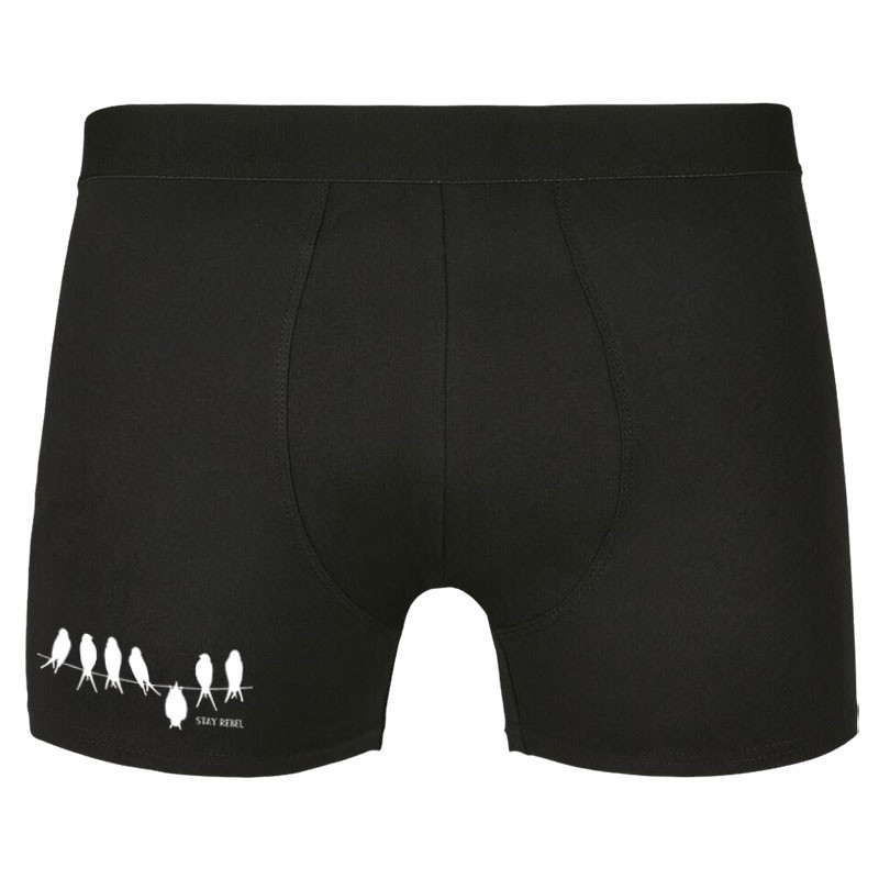 Caleçon boxer homme noir Stay Rebel (Gondrax,Animaux,Humour,Stay)