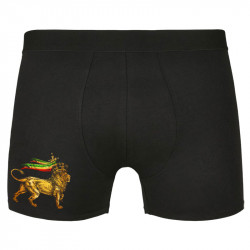 Caleçon boxer homme noir Rasta Lion (Animaux,Reggae)