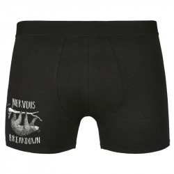 Caleçon boxer homme noir Nervous Breakdown Paresseux (Gondrax,Les Bébêtes,Animaux,Paresse)