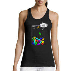 Débardeur femme noir Tetris Et Merde (Franck,Humour,Jeux Vidéo / Geek)