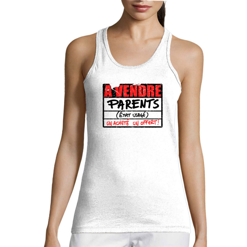 Débardeur femme blanc A vendre parents (Gondrax,Humour)