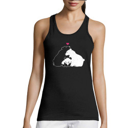 Débardeur femme noir Panda Family (Fantine,Animaux)