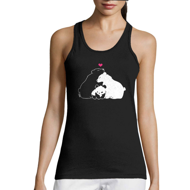 Débardeur femme noir Panda Family (Fantine,Animaux)