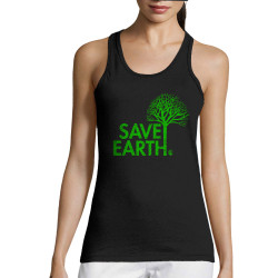 Débardeur femme noir Save Earth (Ecologie)