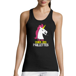 Débardeur femme noir Ca va chier des paillettes (Animaux,Humour,Amazon,Zewa)