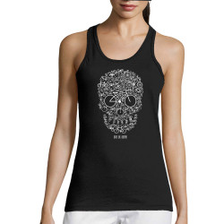 Débardeur femme noir Bike or Death (Caffein Art,Ecologie,Têtes de morts,Vélo)