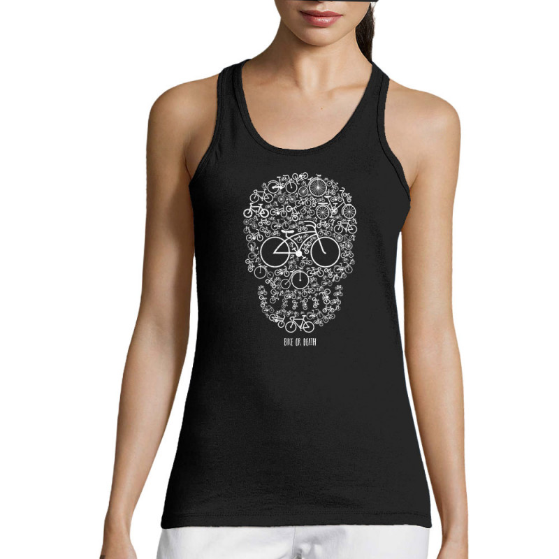 Débardeur femme noir Bike or Death (Caffein Art,Ecologie,Têtes de morts,Vélo)
