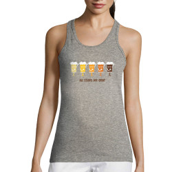 Débardeur femme gris chiné All Colors are great (Alex Kidd,Alcool,Slogans engagés)