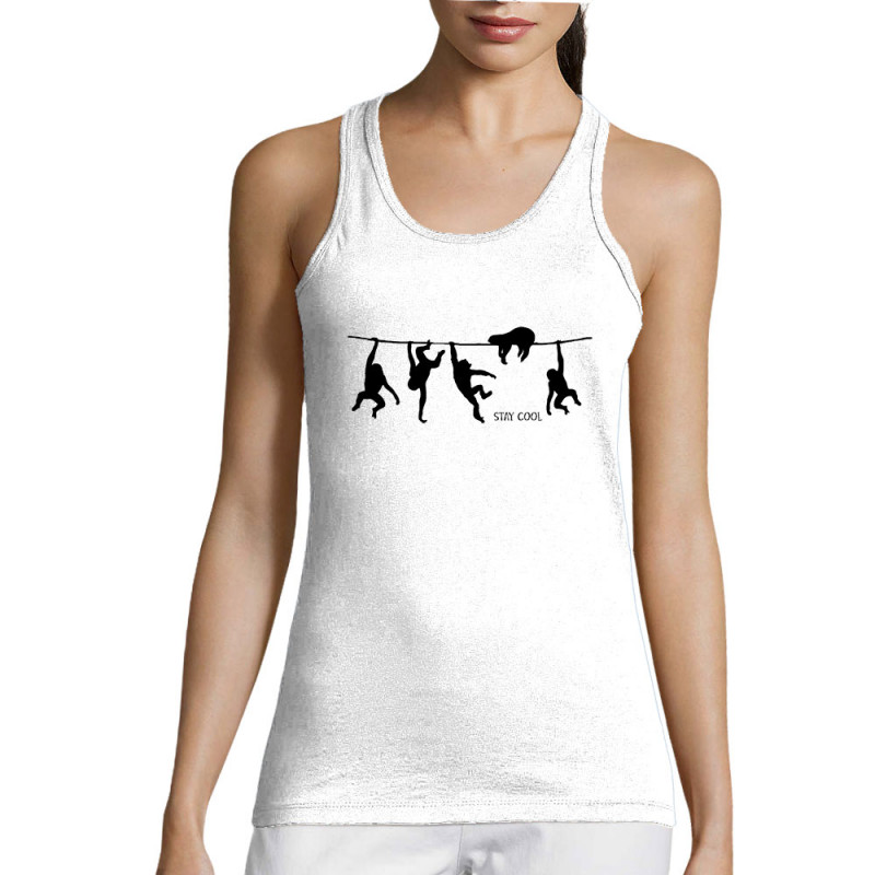 Débardeur femme blanc Stay Cool (Gondrax,Animaux,Stay,Paresse)