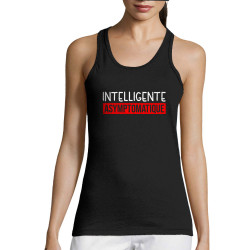 Débardeur femme noir Intelligente Asymptomatique (Gondrax,Humour,Slogans Débiles)