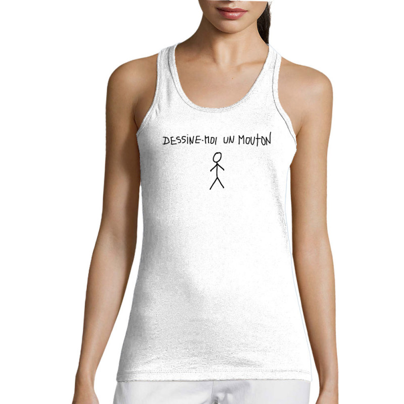 Débardeur femme blanc Dessine moi un mouton (Gondrax,Humour,Slogans engagés)
