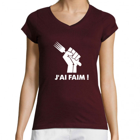 T-shirt femme col V "J'ai...