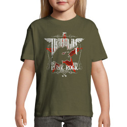 T-shirt enfant kaki foncé Punk Rock (Diabolik,Rock & Punk)